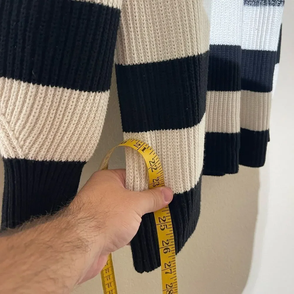 Proenza Schouler Black and White Striped Crewneck Sweater - Picture 6 of 6